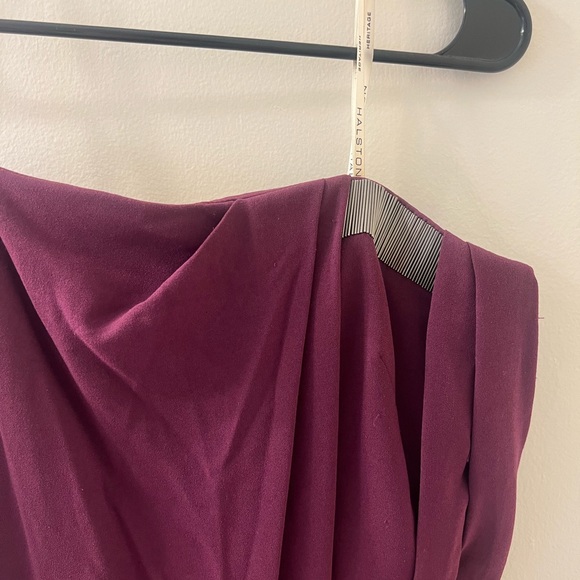 Halston Heritage Hi Low Bandeau Cocktail Dress in Magenta - Picture 6 of 6